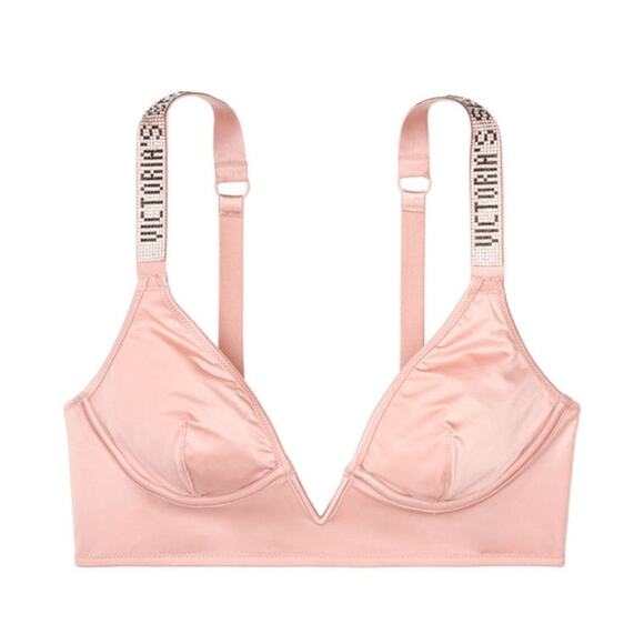 Victoria's Secret V-Wire Shine Bralette blush pink L - Picture 1 of 6